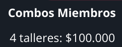 Combos para talleres&nbsp;virtuales