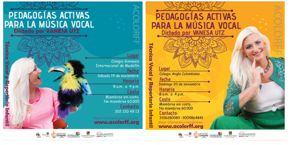 Taller de Pedagogías activas para el canto coral infantil con Vanesa Utz (PAR) en Bogotá y&nbsp;Medellín