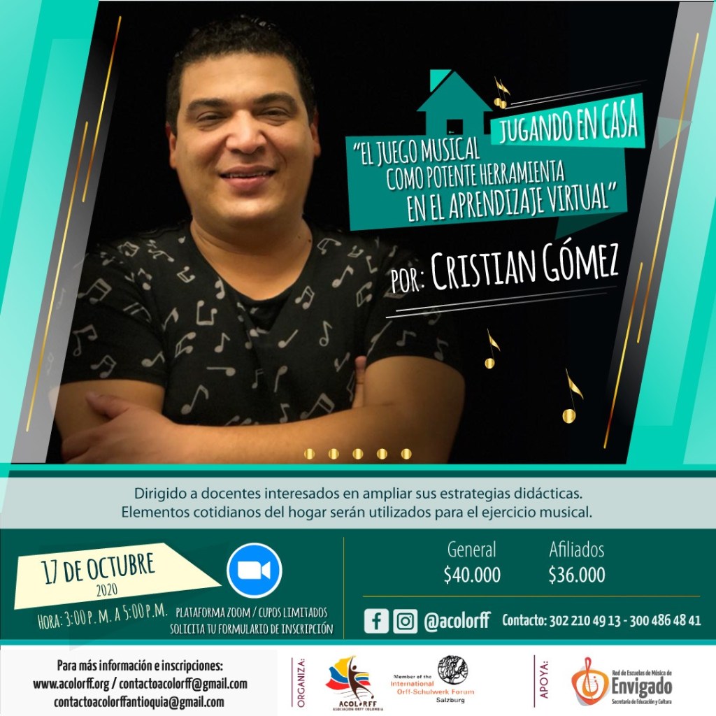 Taller «Jugando en Casa: El Juego musical como potente herramienta en el aprendizaje virtual» con Cristian&nbsp;Gómez
